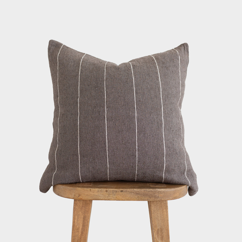 Linen Lumbar Pillow - Charcoal Stripe – Collectiv Co.