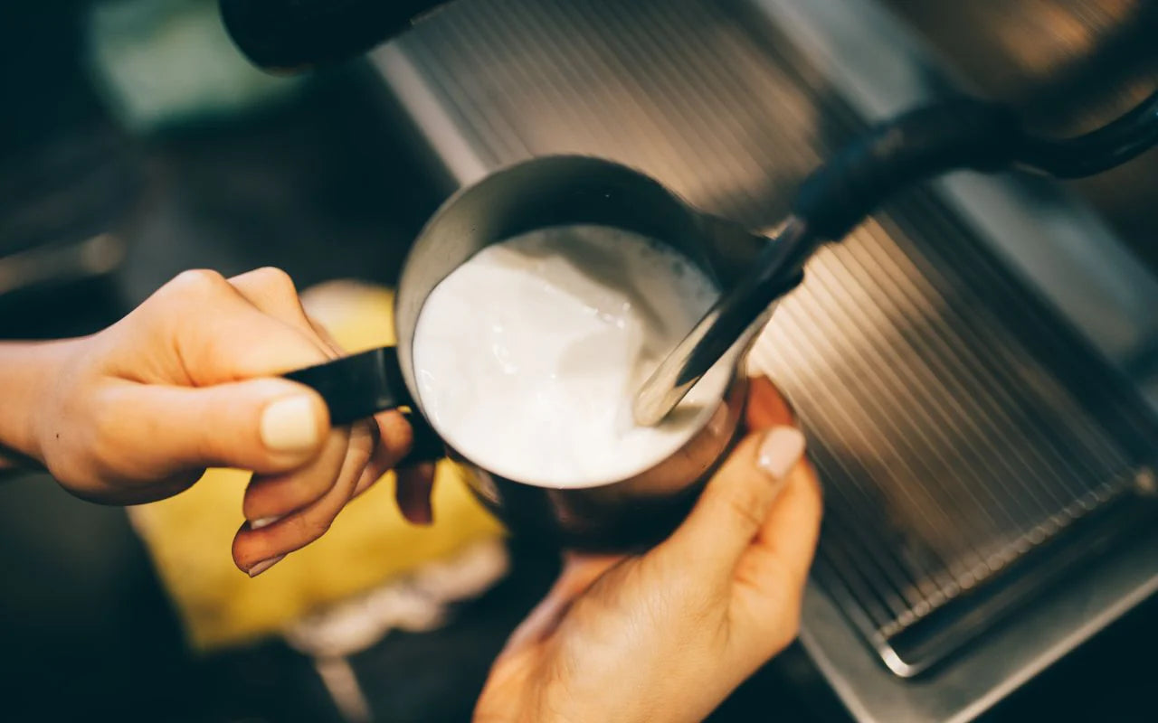 frothing milk with a Sage