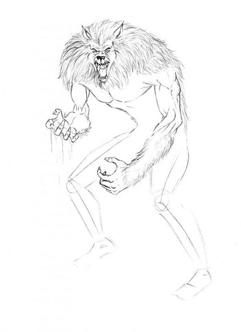 dessin loup garou horreur