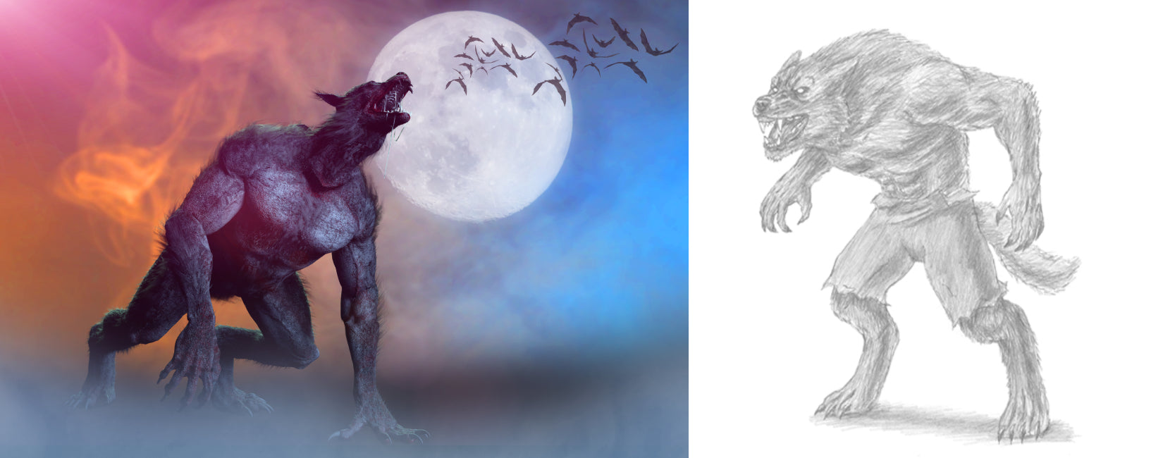 Dessin de loup garou a imprimer 