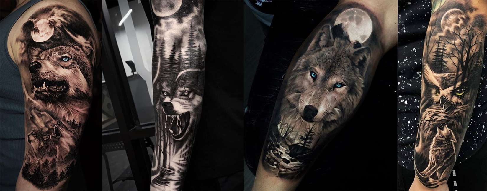 Tatouage Loup Lune