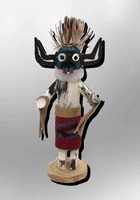 Navajo Handmade Painted Aspen Wood 3'' Inch Black Ogre Kachina Doll - Kachina City