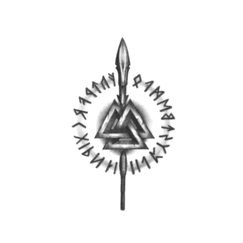 Gungnir The Magical Spear of Odin Temporary Tattoo