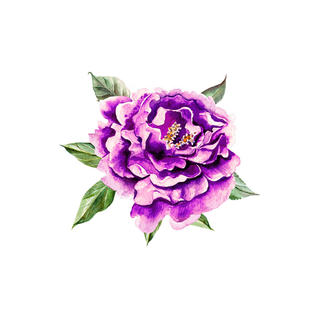 Purple Watercolor Peony – Tattoo Icon