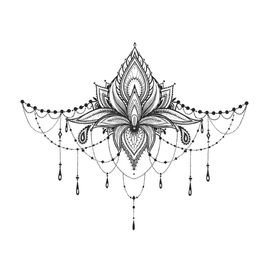 Lotus Mandala Underboob Temporary Tattoo | Tattoo Icon – TattooIcon