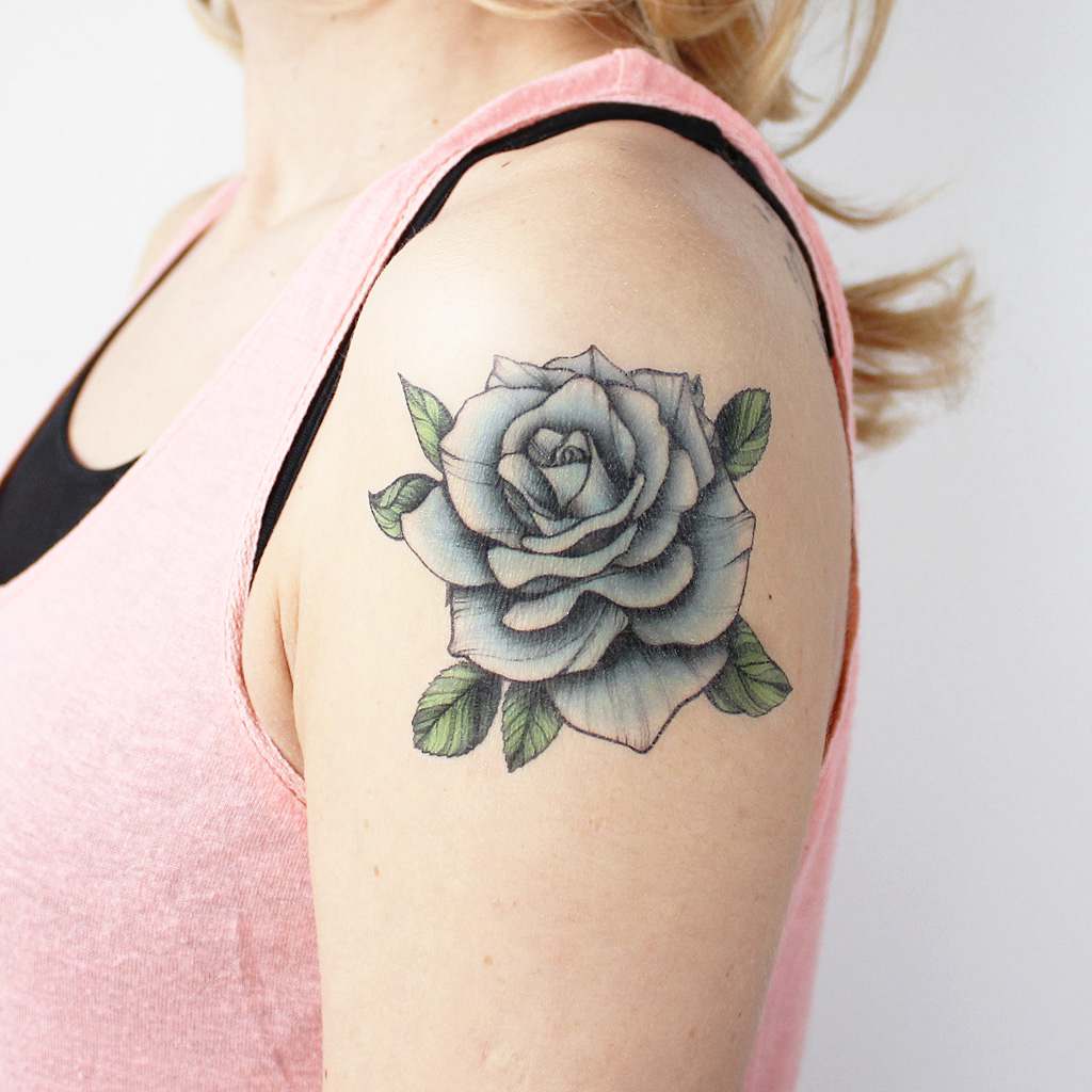 Vintage Blue Rose – Tattoo Icon
