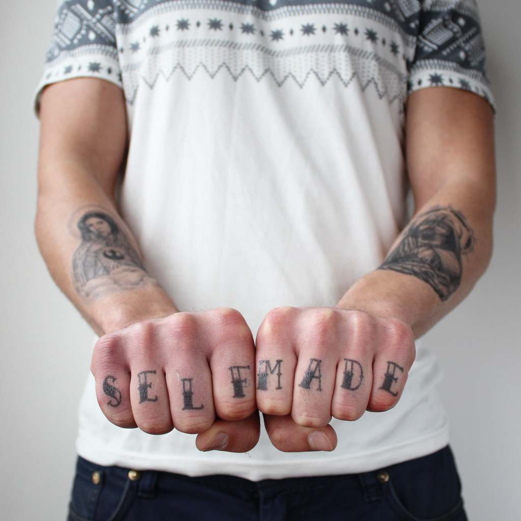 Self love finger tattoos  Knuckle tattoos Finger tattoos Love finger  tattoo