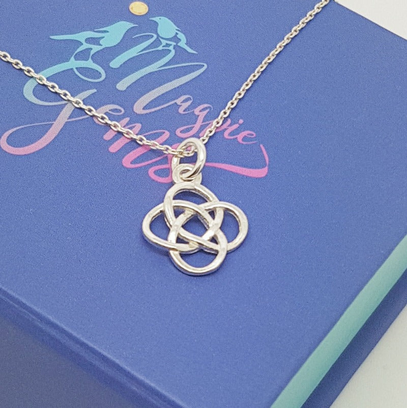 Celtic Love Knot Silver Pendant Necklace