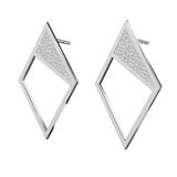 Rhombus Stud Earrings - Personalised Sterling Silver Jewellery Ireland. Birthstone necklace. Shop Local Ireland - Ireland