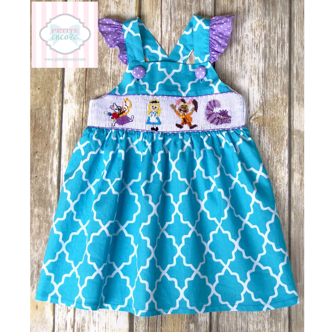 alice in wonderland smocked dress