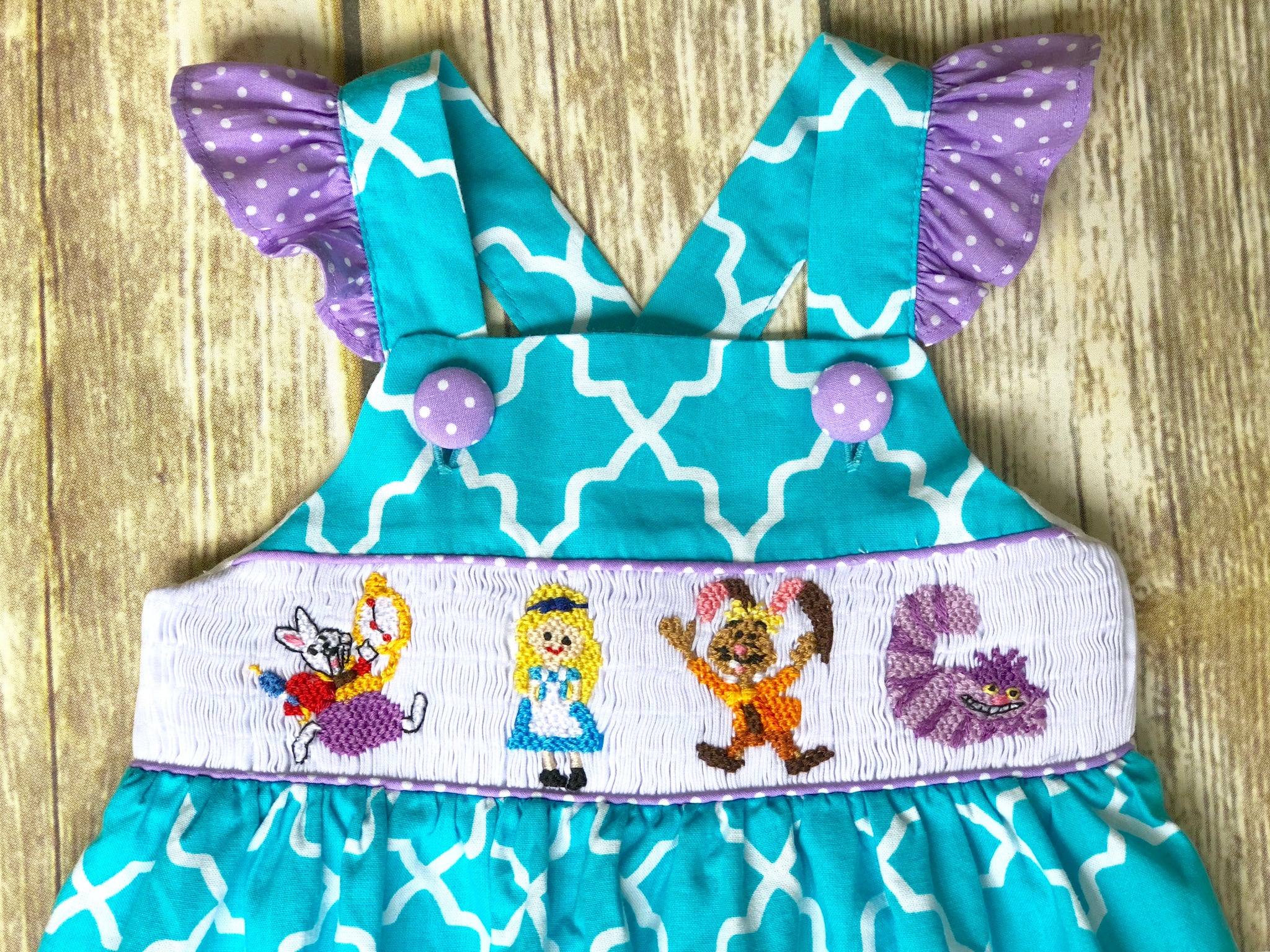 alice in wonderland smocked dress