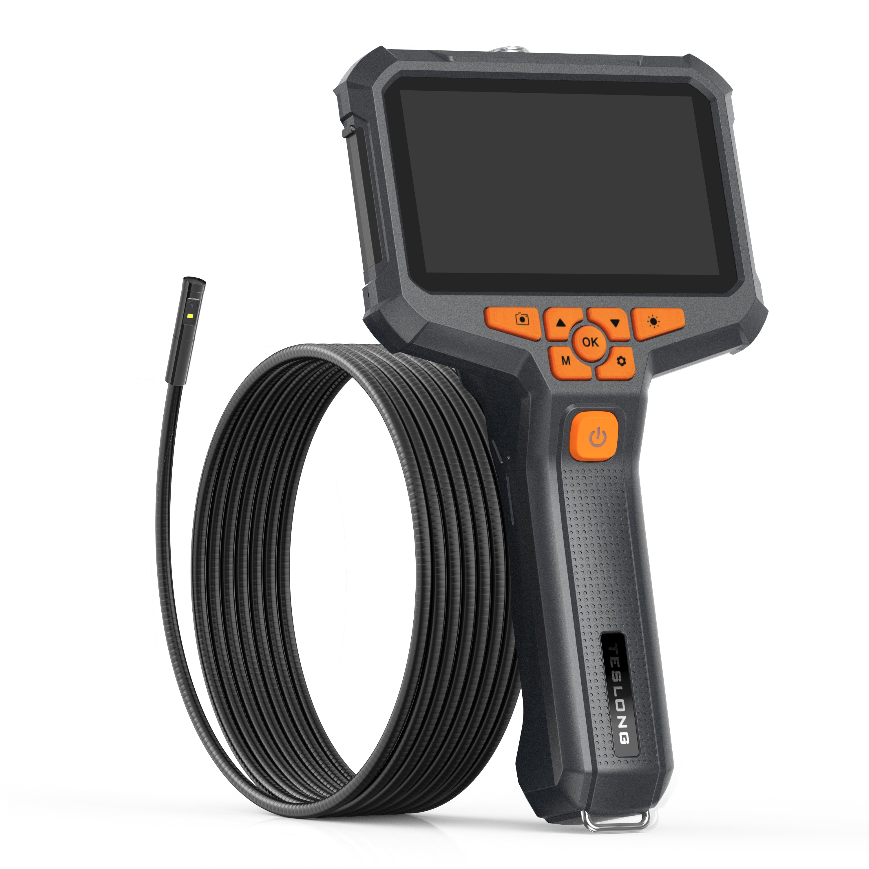 Triple Lens Endoscope with Light, Teslong NTS500 Pro Borescope Inspection  Camera with 5inch 720P HD Monitor, Industrial Mechanic Camera Scope, Fiber