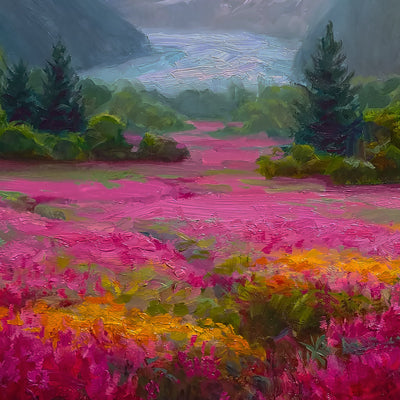 Mendenhall Glacier Alaskan Landscape painting by artist Karen Whitworth