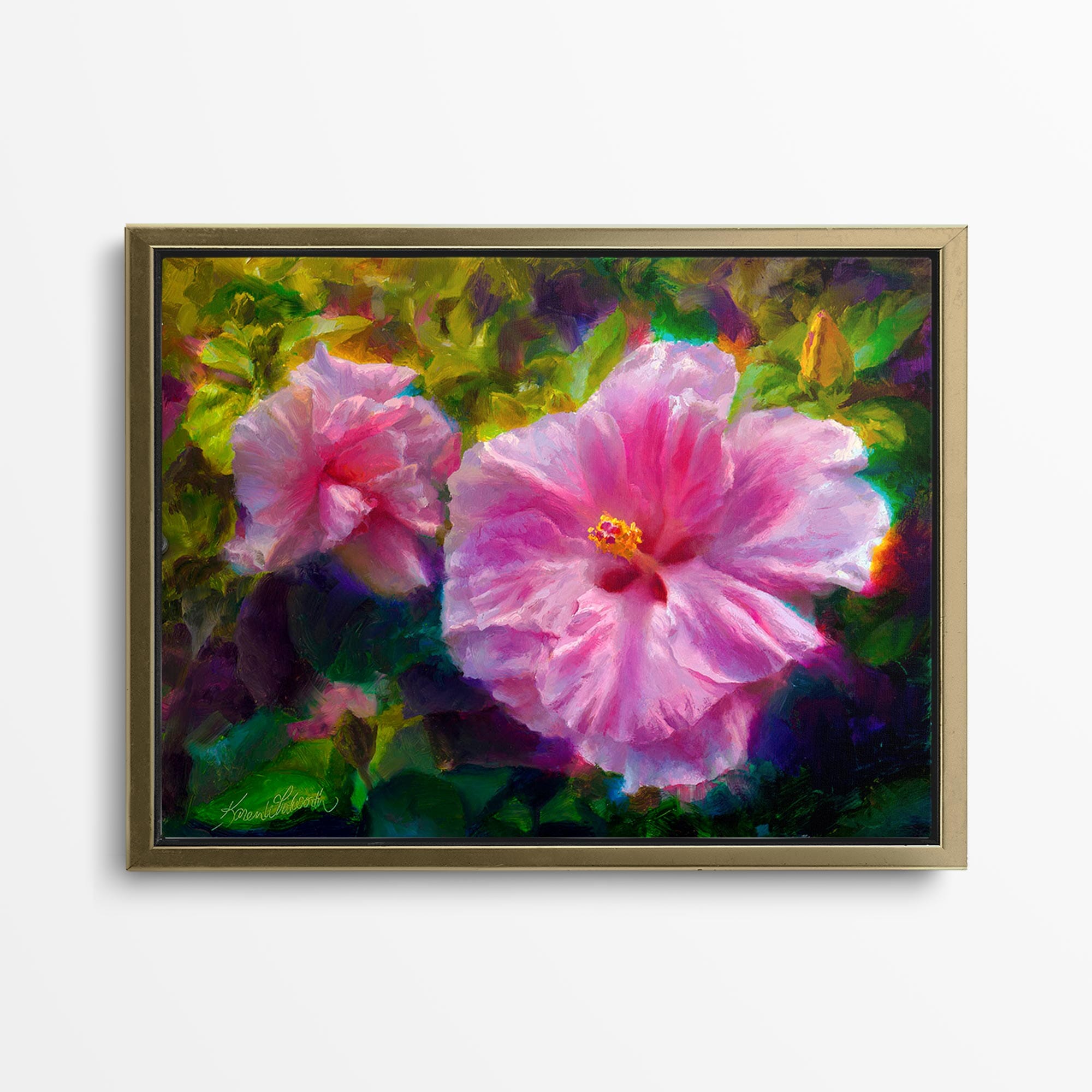 Tropical Hibiscus Painting- Hawaiian Wall Art Canvas of Pink Flowers – Art  of Karen Whitworth