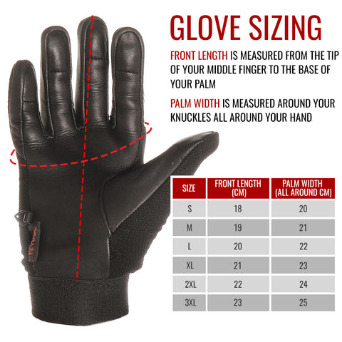 Titan Depot Glove Size Guide