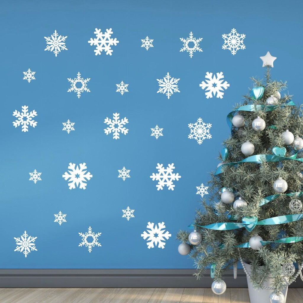 Large Snowflakes Wall Decal Stickers Winter Wall Decor - Vinyl Written