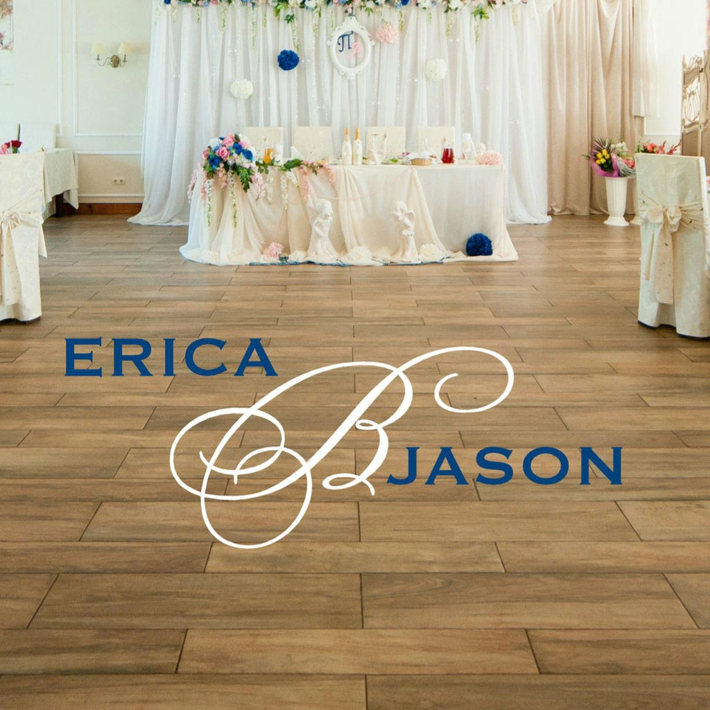 Dance Floor Decal Wedding Monogram Vinyl Written