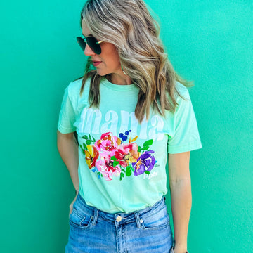 Floral Watercolor Mama Tee