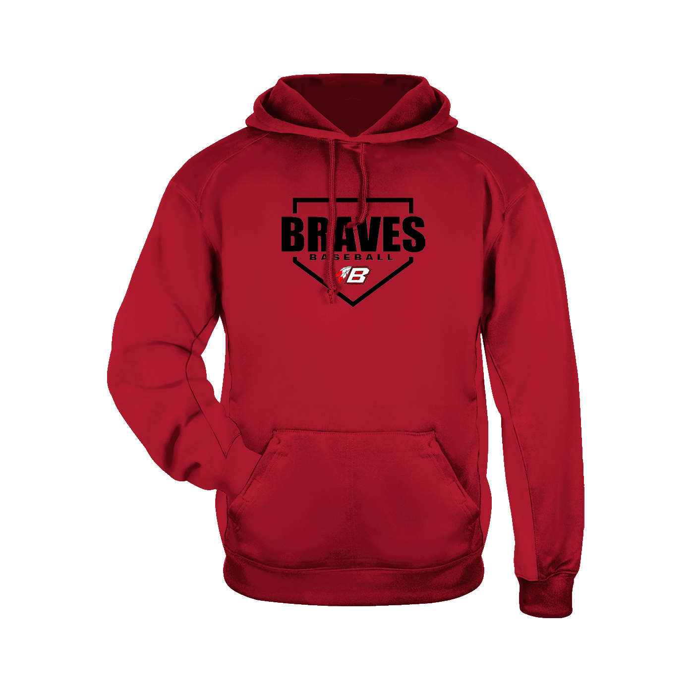 Sport Tek Braves Baseball Los Bravos Fleece Performance Hoodie