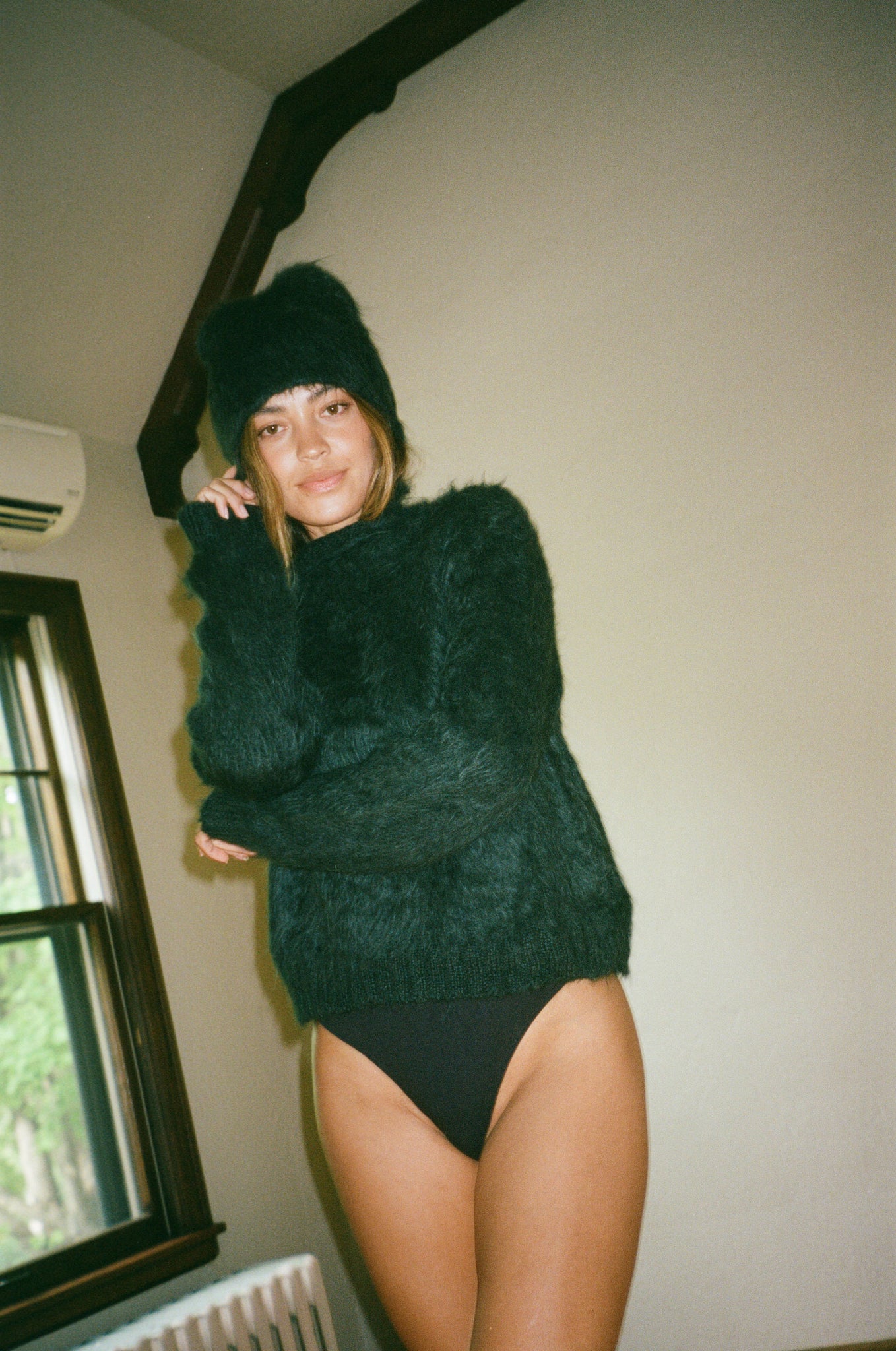 Maria Stanley brushed hairy furry sweater sustainable fashion designer