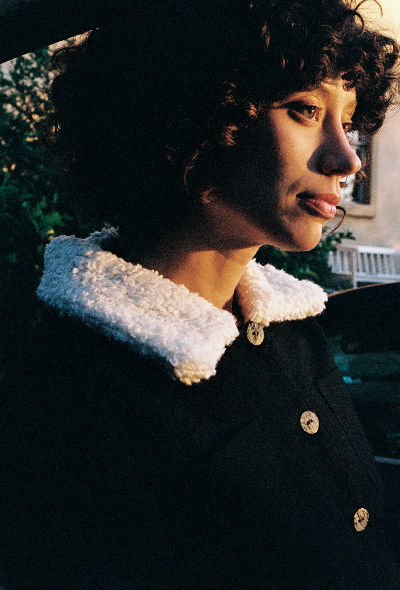 Maria Stanley Maya sherpa collar organic cotton jacket sustainable women best designer