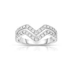 V Shaped Diamond Ring, 14K White Gold - $1,195
