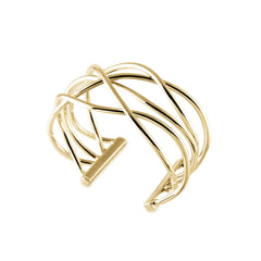 Wavy Crossed Wire Cuff Bracelet, 14K Yellow Gold - $3,995