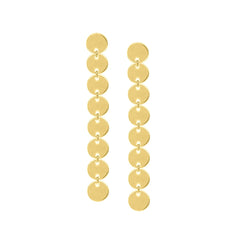 Linked Discs Dangle Earrings, 14K Yellow Gold - $265