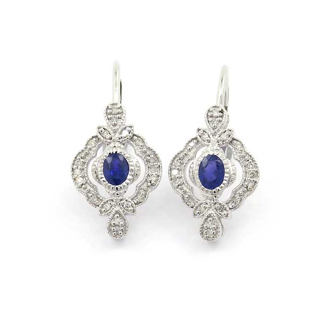 Sapphire and diamond earrings