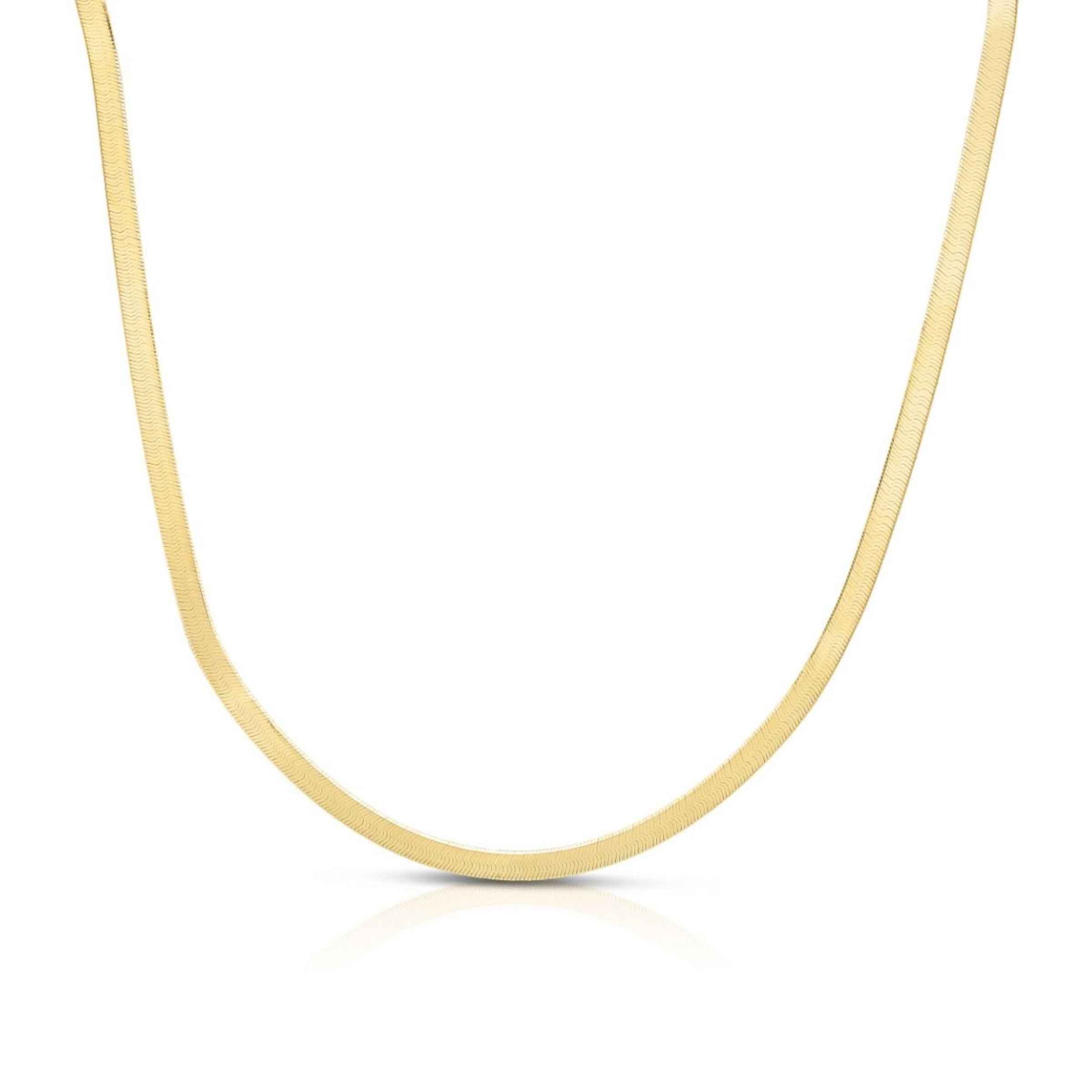 Herringbone Chain Necklace, 16 Inches, 14K Yellow Gold | Gold Jewelry ...