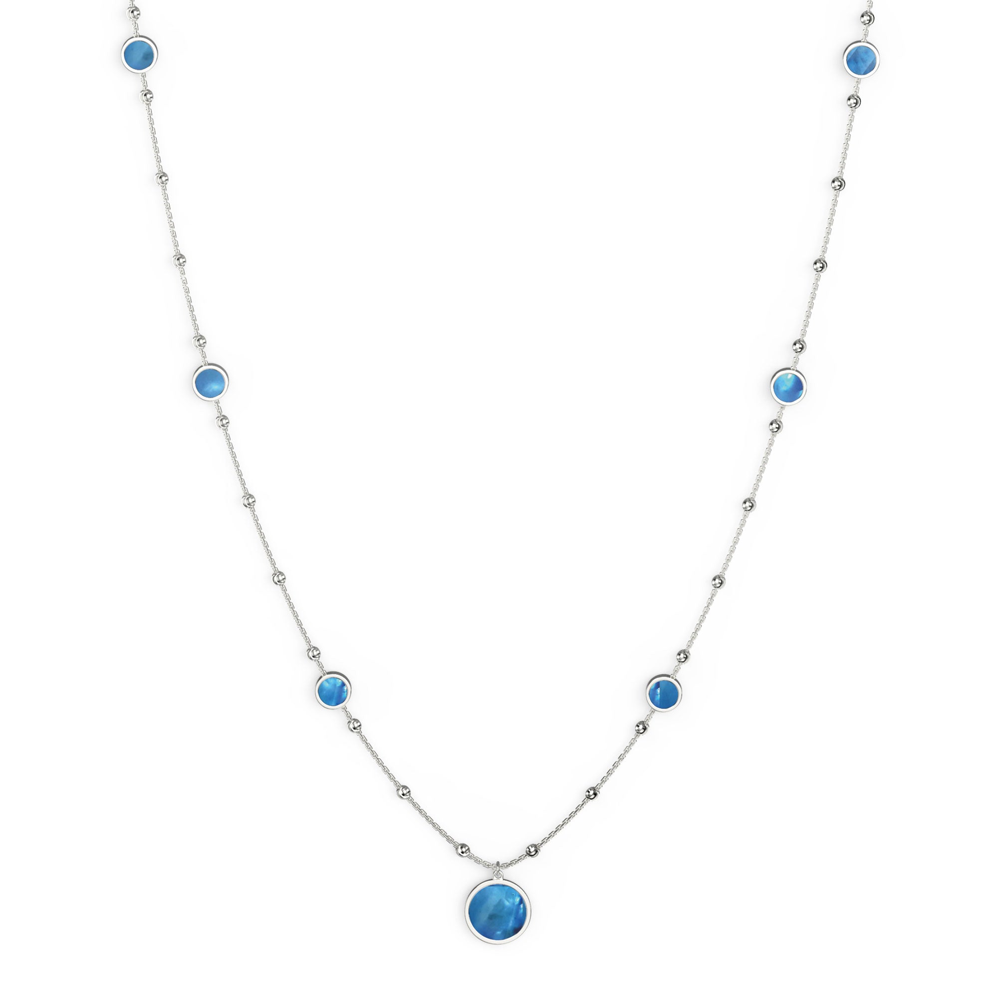 blue mother of pearl necklace