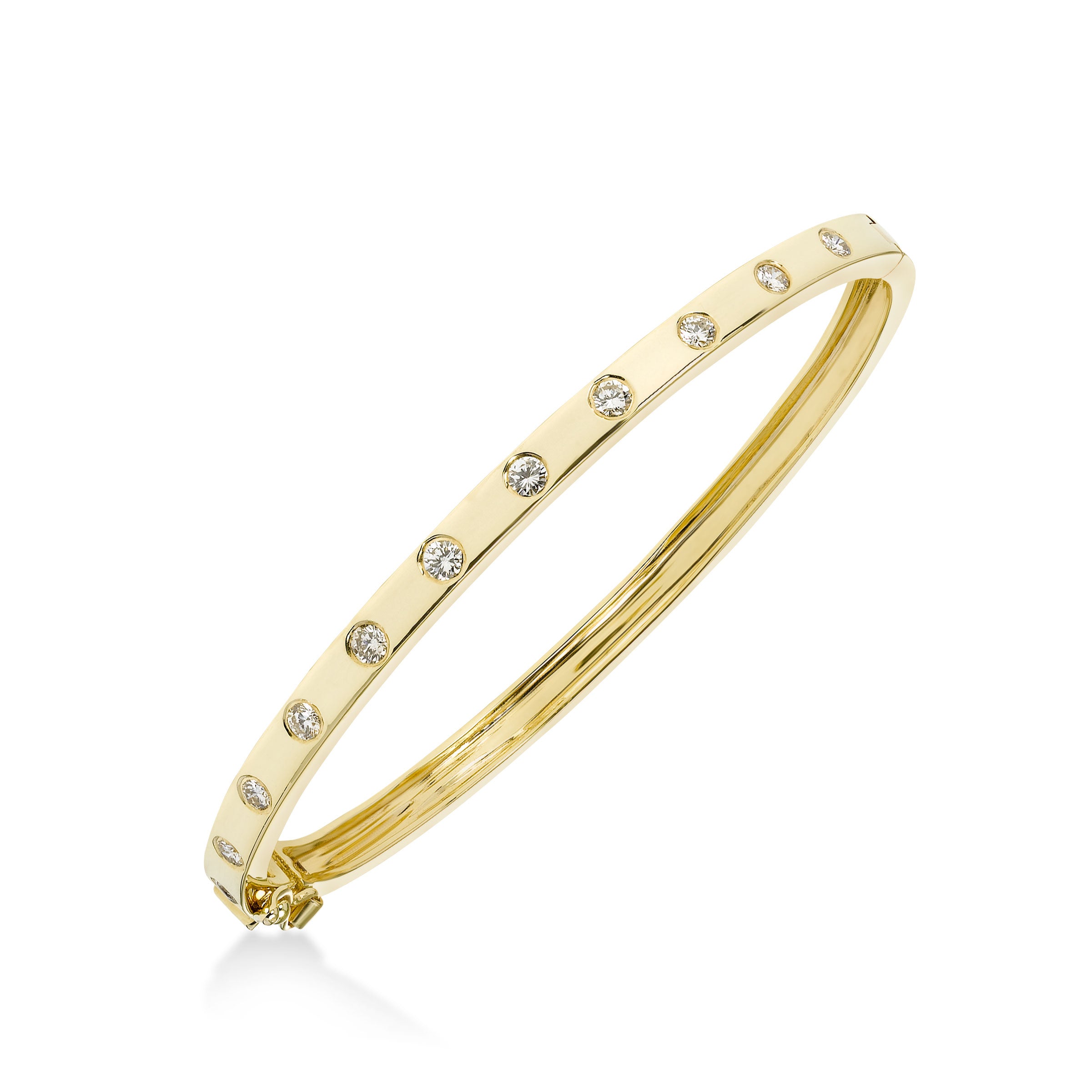 Flush Set Diamond Bangle Bracelet 14k Yellow Gold Diamond Stores Long Island Fortunoff Fine