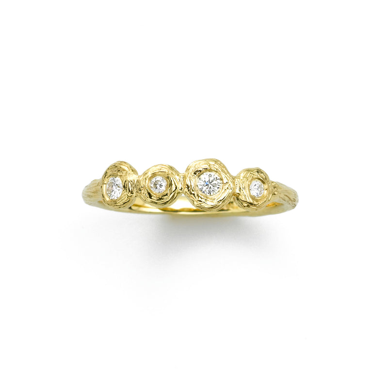 Textured, Bezel Set Diamond Ring, 14K Yellow Gold – Fortunoff Fine Jewelry