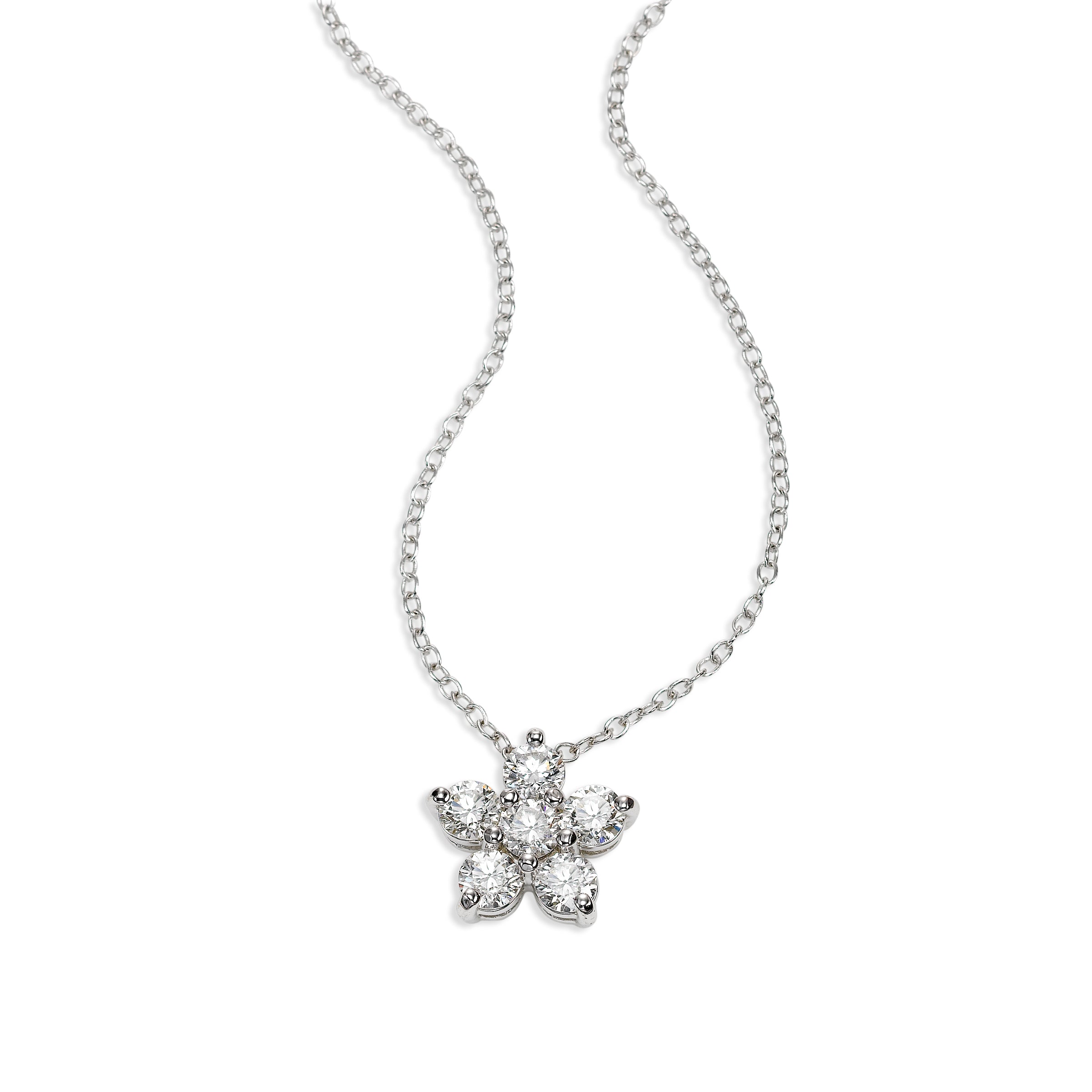 flower diamond pendant white gold