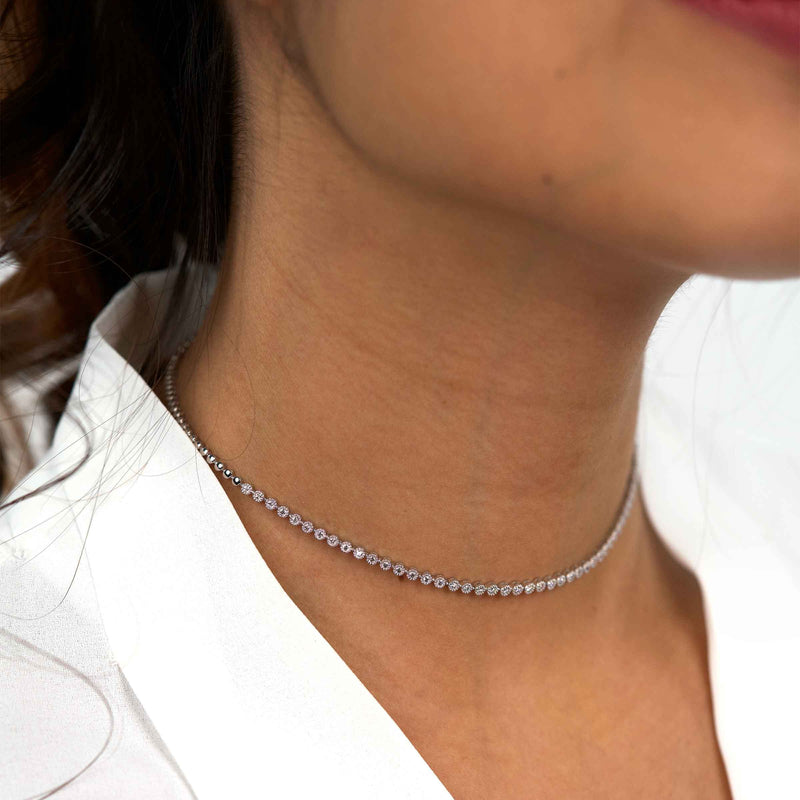 Diamond Choker Necklace, .70 Carat Total, 14K Gold | Diamond Stores Island – Fortunoff Fine Jewelry