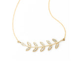Diamond Branch Necklace, 14K Yellow Gold