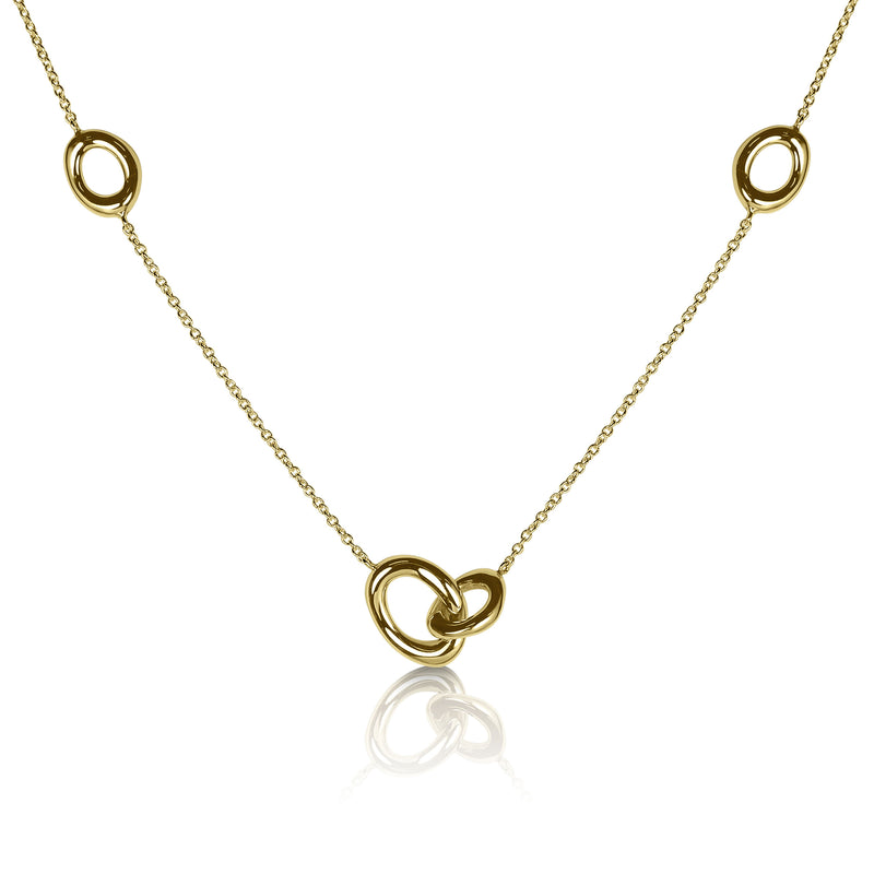 Oval Link and Chain Necklace, 14K Yellow Gold | Gold Jewelry Stores ...