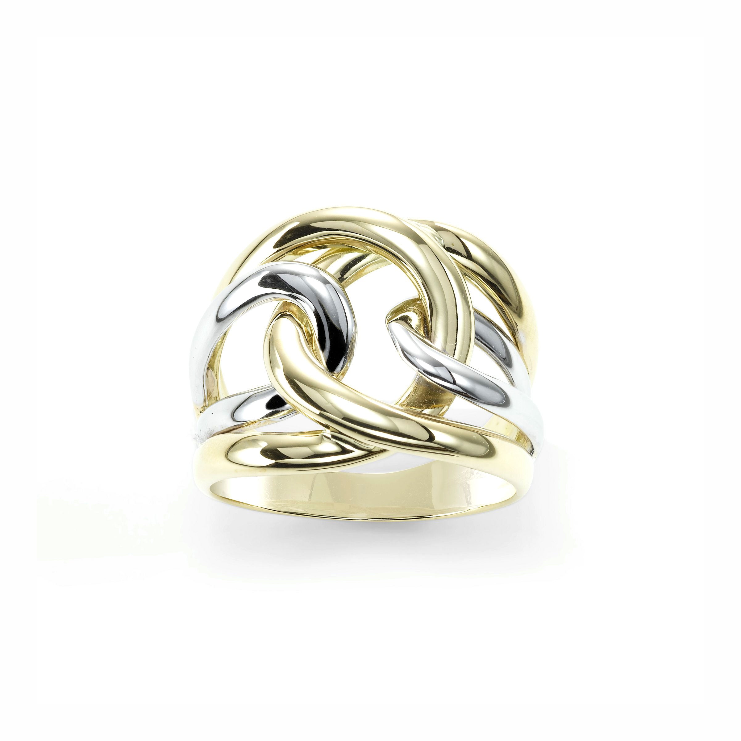 Interlocking Open Ring, 18 Karat Gold