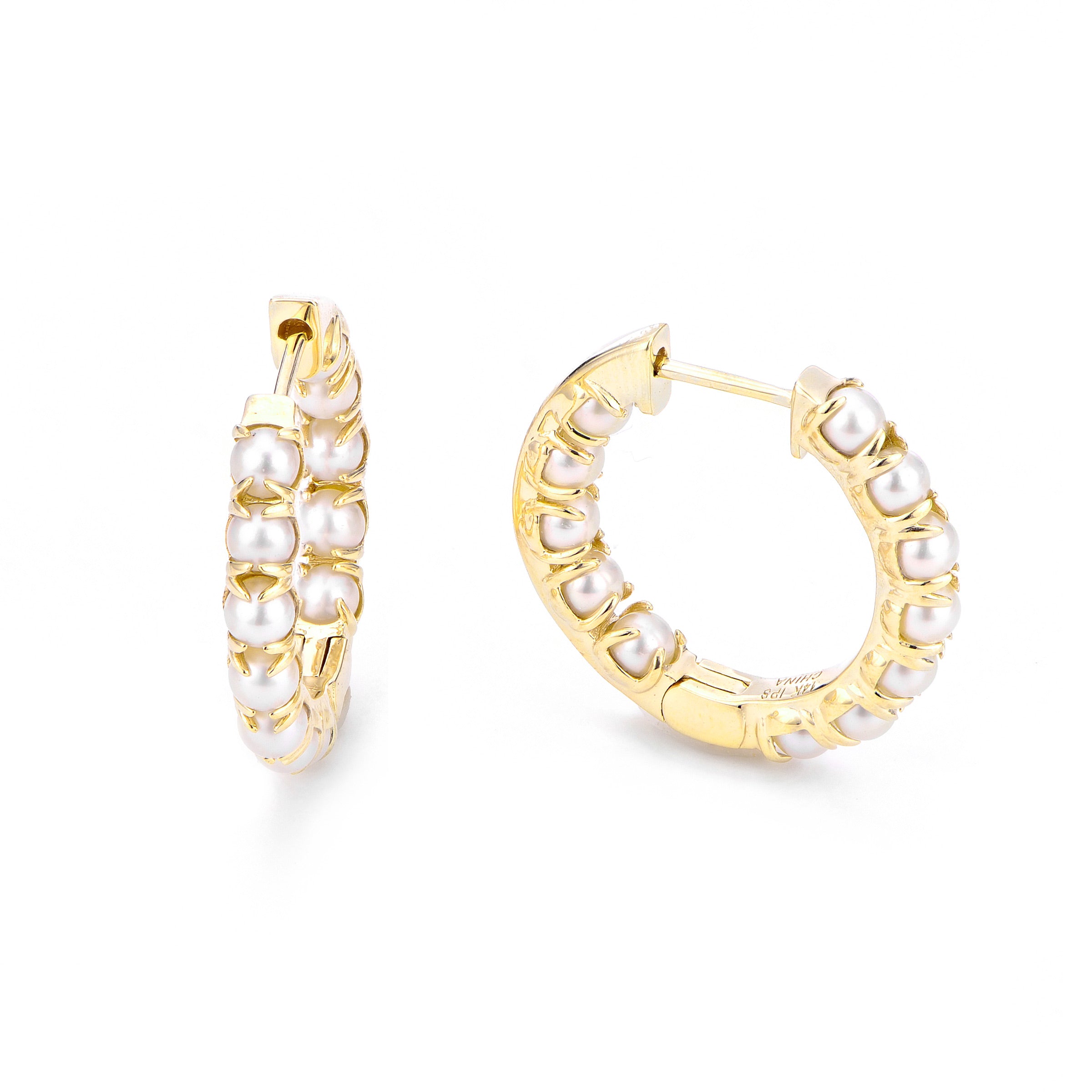 Pearl hoop earrings