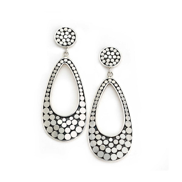 Long Pear Shape Design Dangle Earrings, Sterling Silver | Silver ...