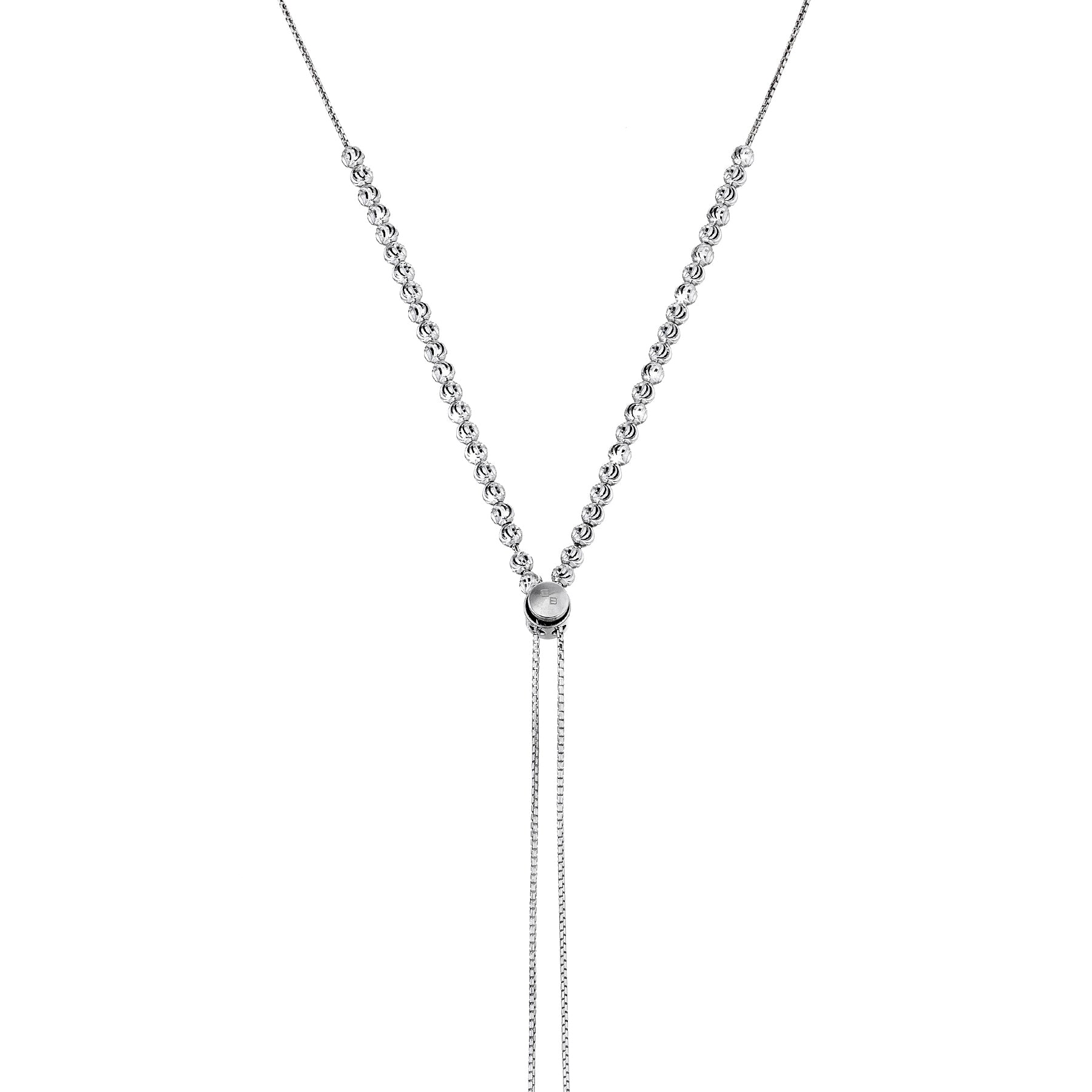 Adjustable Lariat Style Bead Necklace, Sterling Silver | Silver Jewelry ...