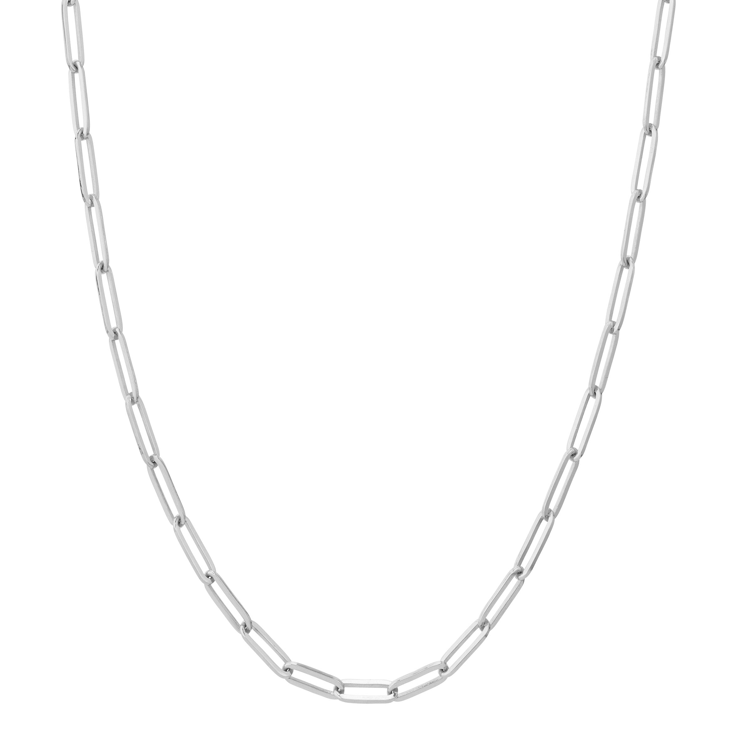 Paperclip Chain, 18 to 14 Inches, Sterling Silver