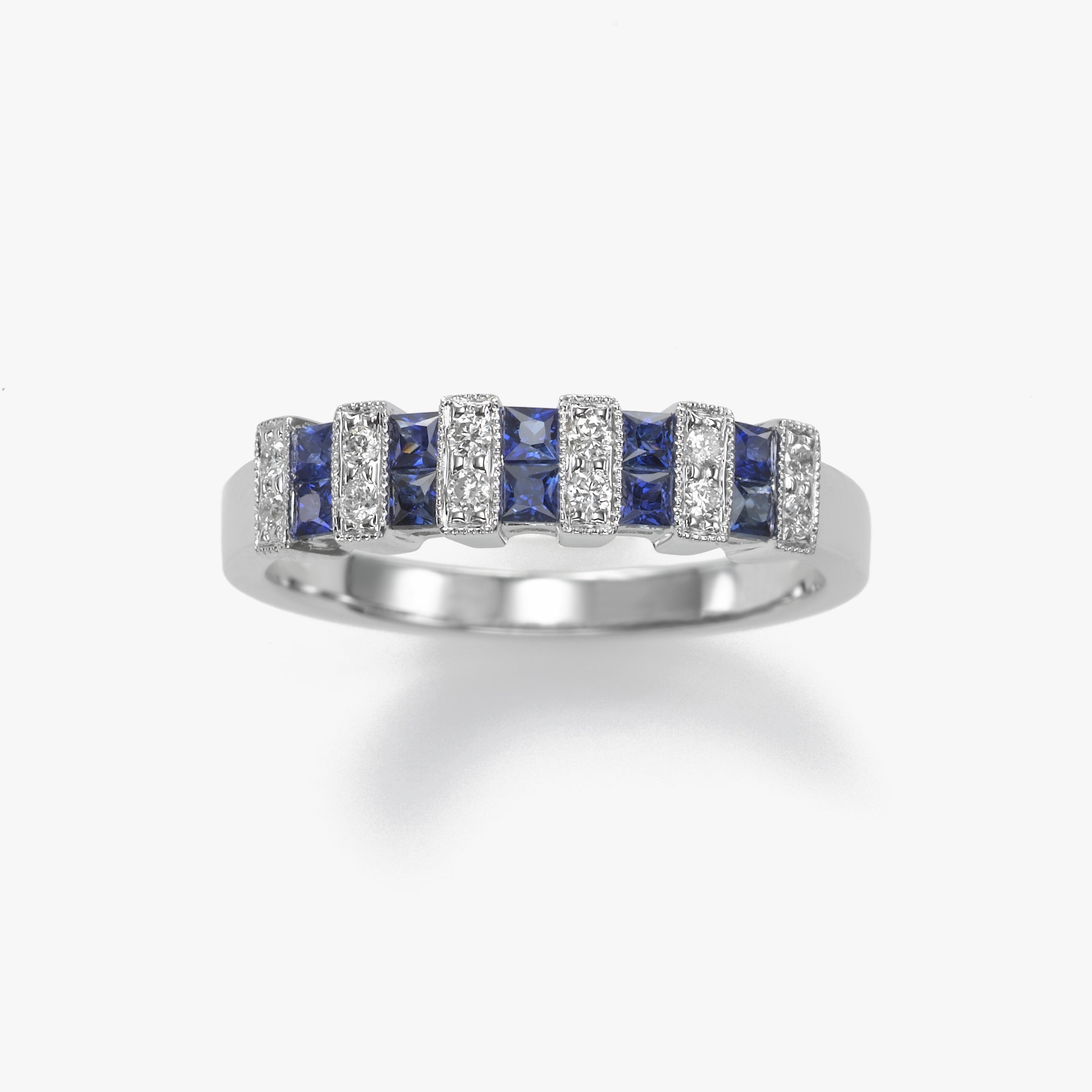 sapphire and diamond ring white gold