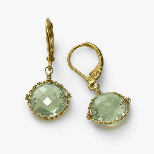 Prasiolite Drop Earrings, 14 Karat Gold Filled | Gemstone Jewelry ...