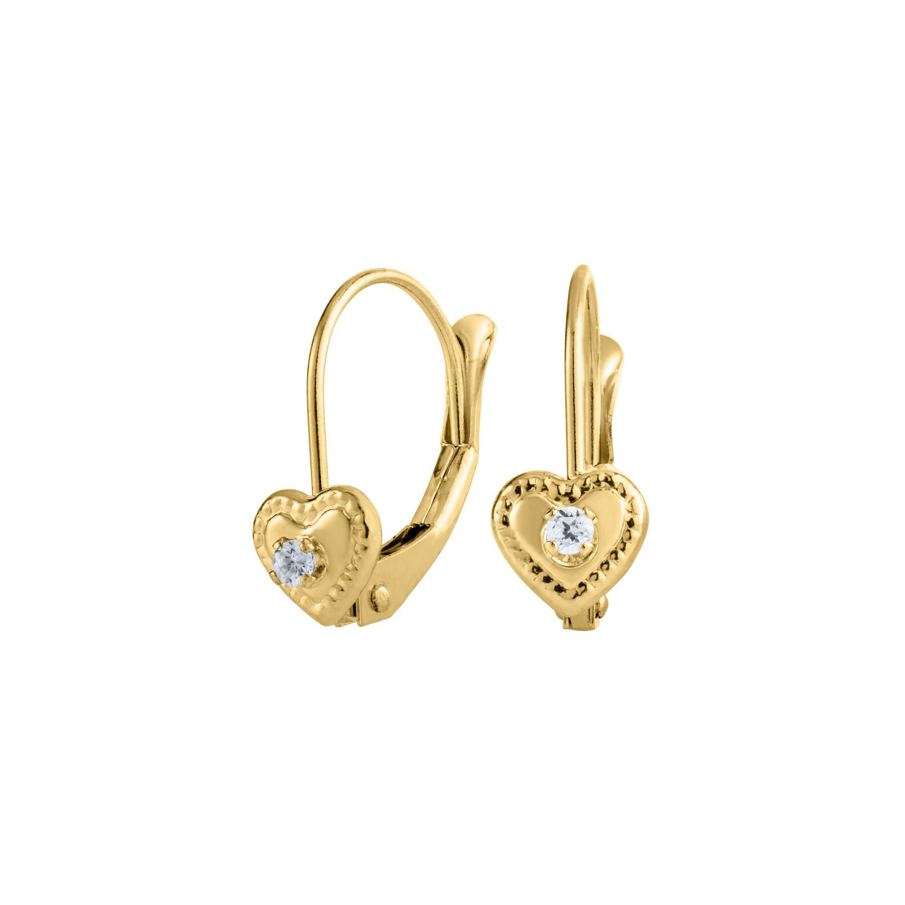 Childs Heart Leverback Earrings 14k Yellow Gold Fortunoff Fine Jewelry