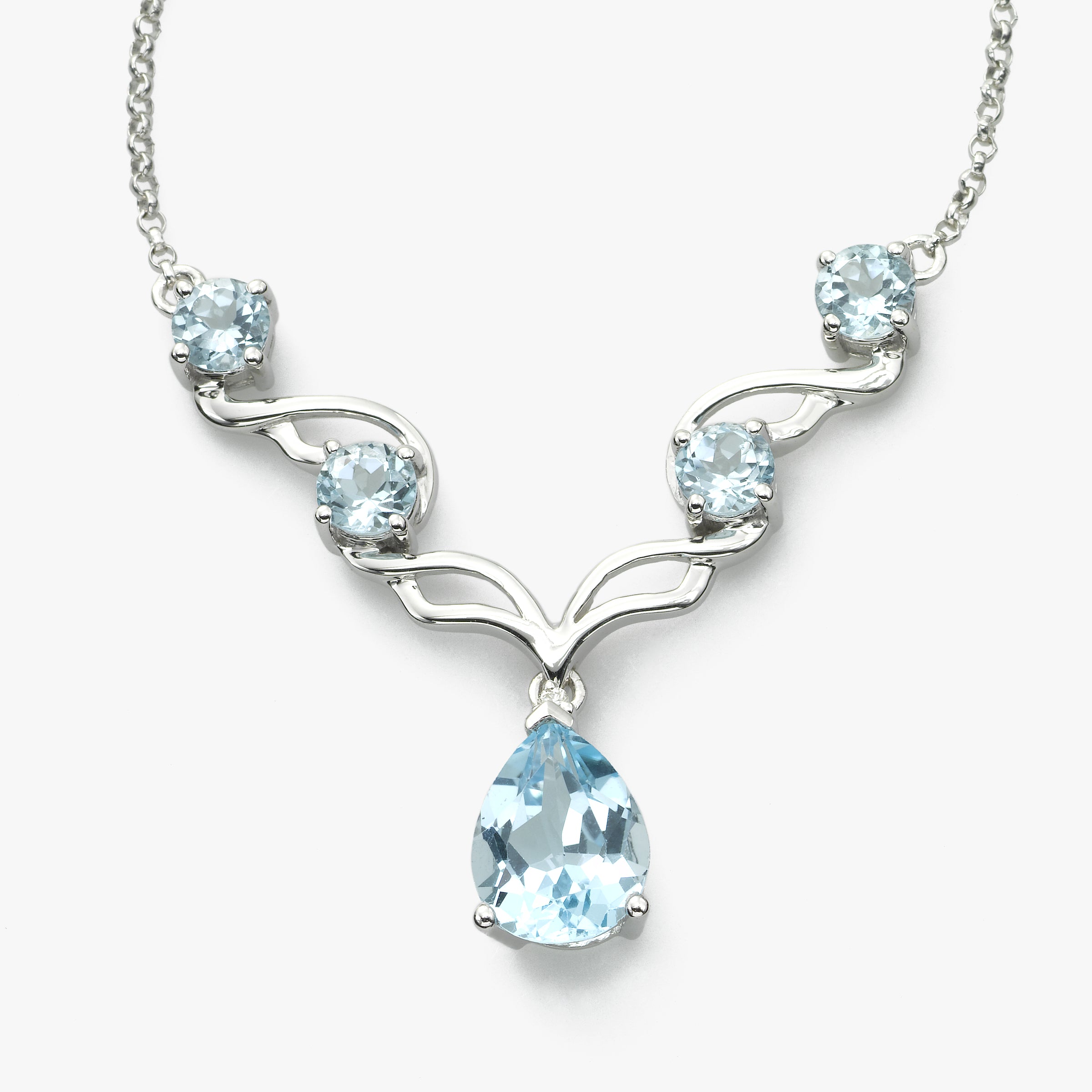 Blue Topaz and Diamond Necklace, 14K White Gold – Fortunoff Fine Jewelry