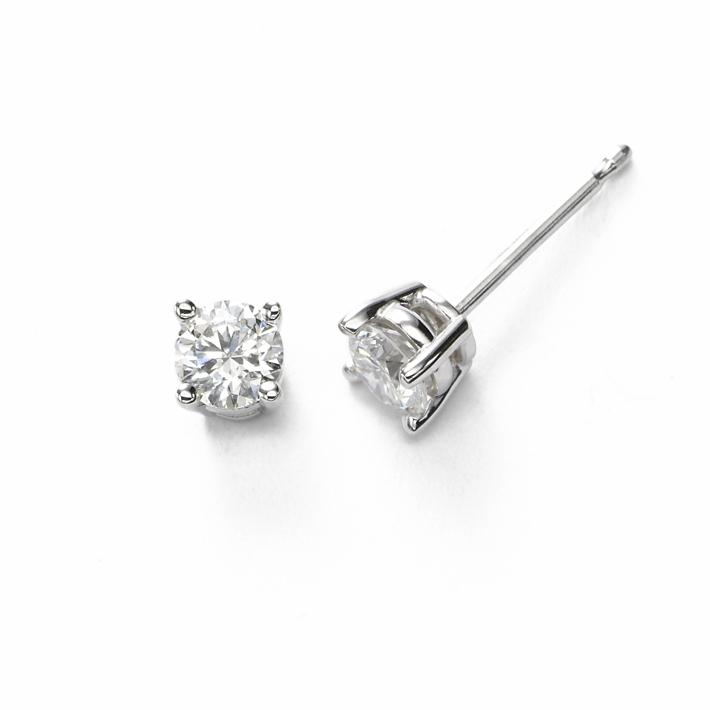 14k White Gold Four Claw Diamond Stud Earrings 0 23 Ct Tw