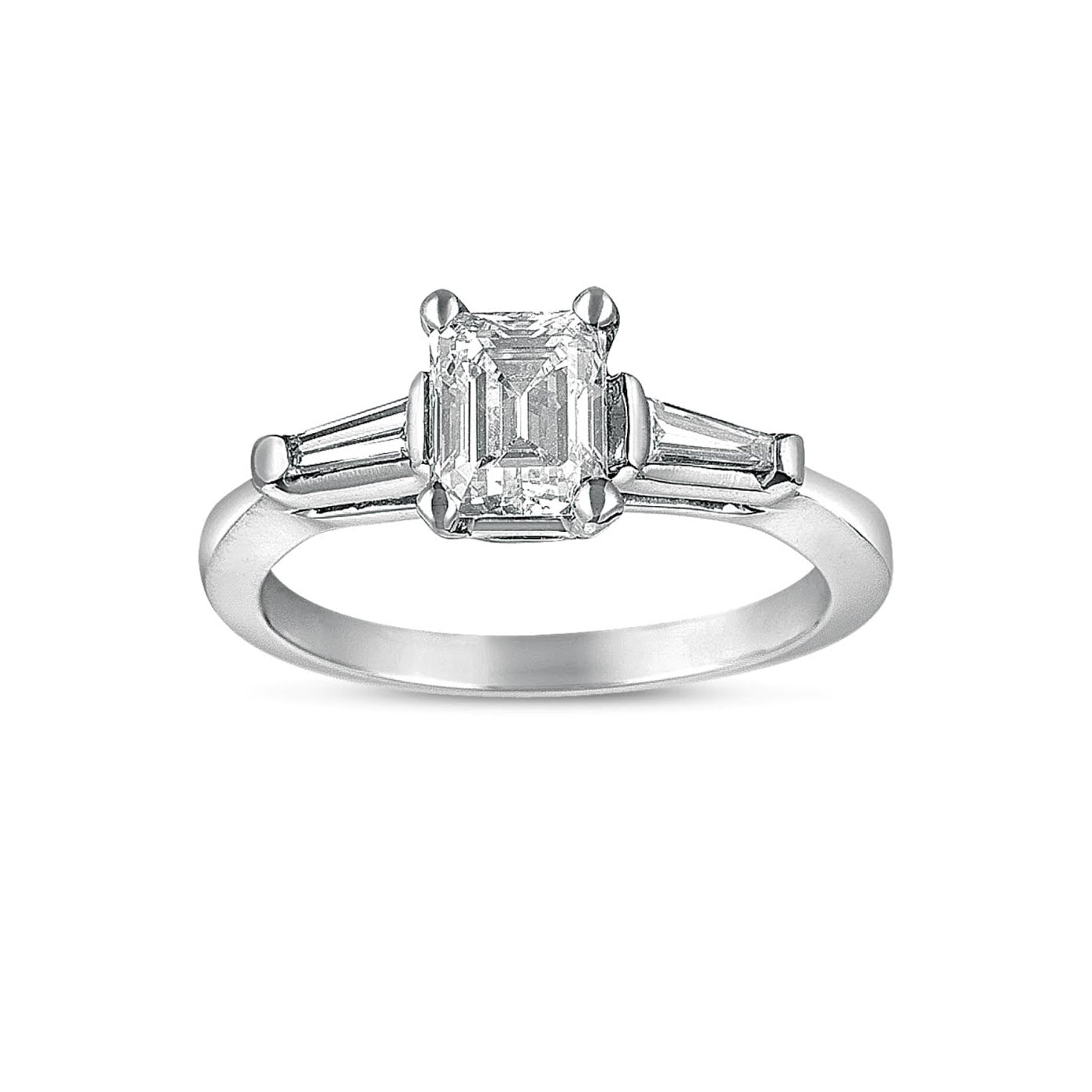 Emerald Cut Diamond Ring, 1 Carat, 18K White Gold – Fortunoff Fine Jewelry