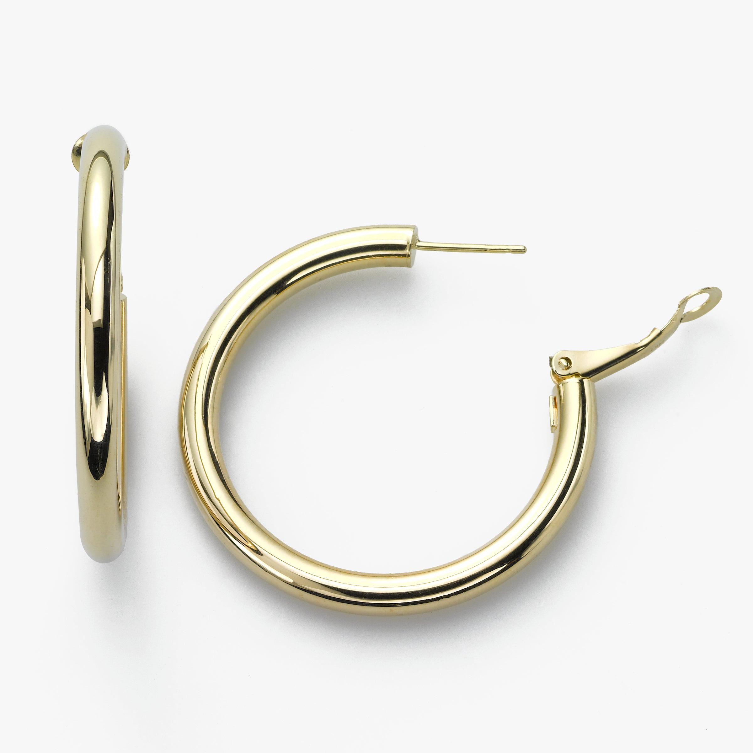 Classic Hoop Earrings 1 Inch 14k Yellow Gold Fortunoff Fine Jewelry