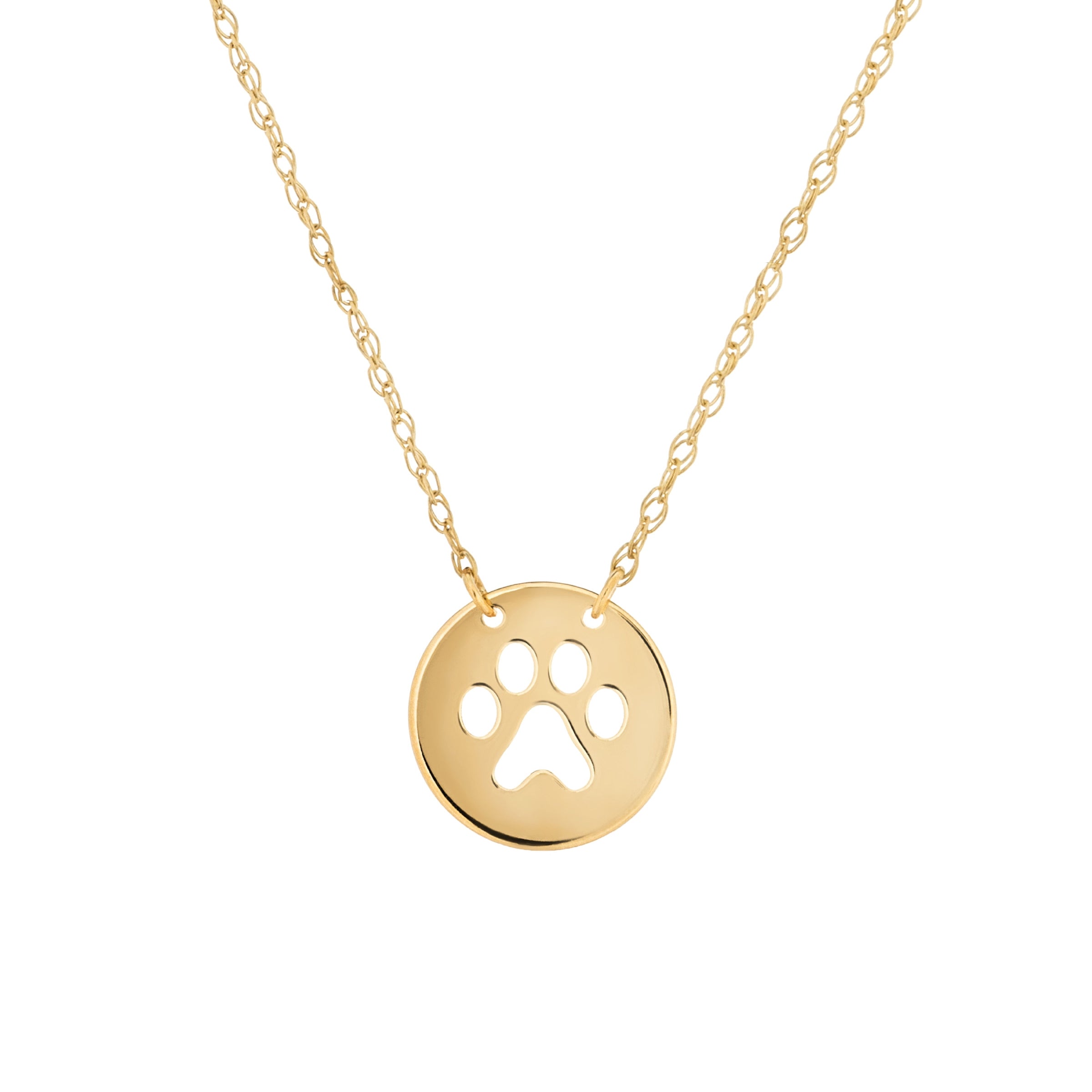 dog paw gold pendant